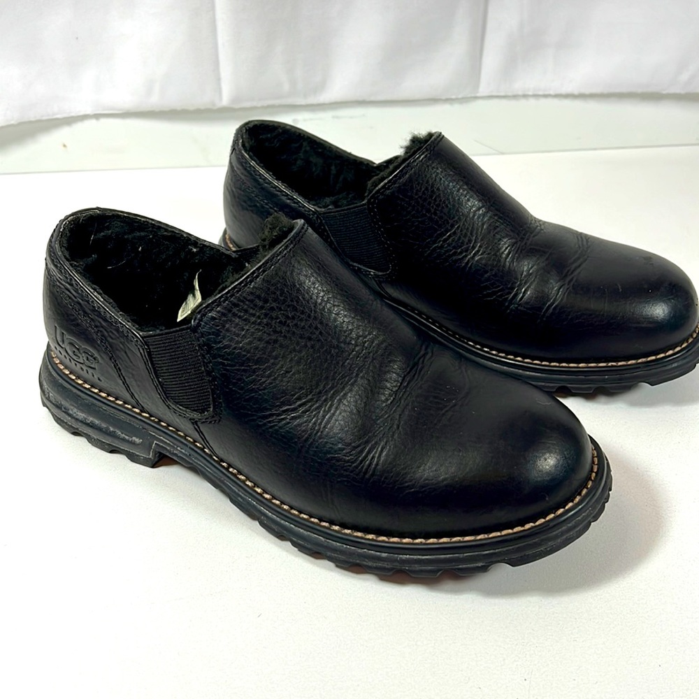 UGG Black Leather Mules